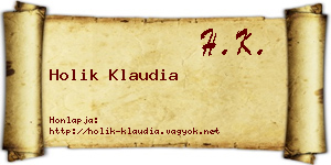 Holik Klaudia névjegykártya